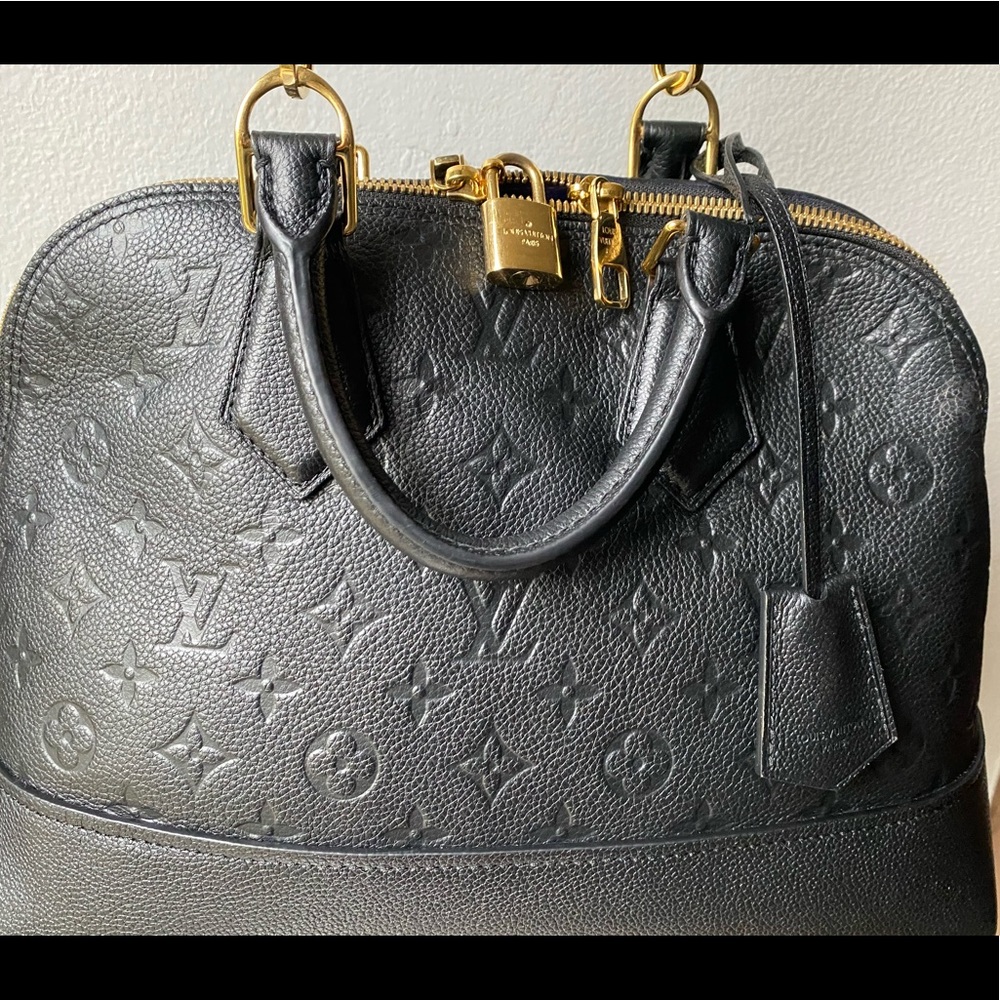 Black Leather Large LV Alma
